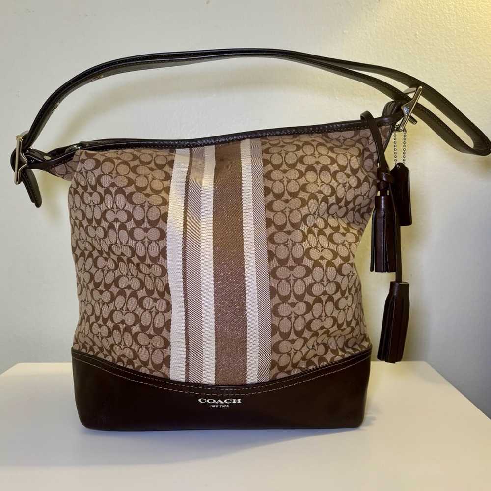 🛑SOLD🛑 Vintage Coach Legacy Signature Stripe Hobo Bag